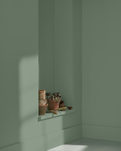 Painted wall with Cushing Green HC-125